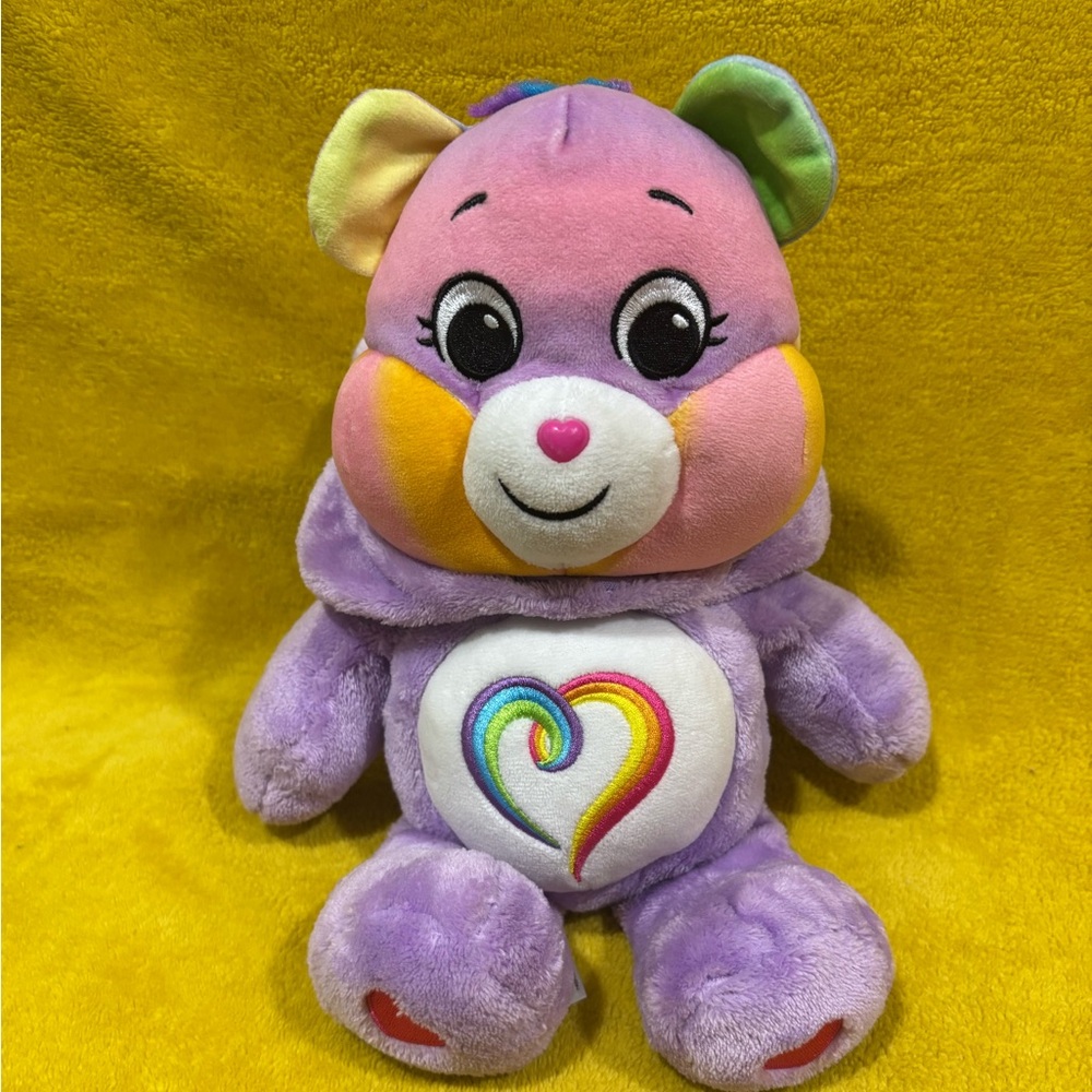 Care Bears Plush with Purple and Rainbow Heart